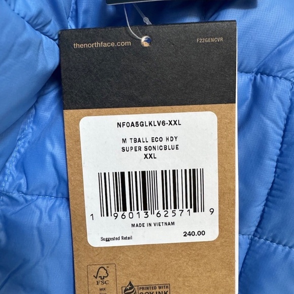 $240 The North Face TNF Thermoball Eco Full Zip Jacket Sonic Blue Men XXL 2XL - Picture 3 of 8